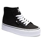 DC Shoes Femme Plateforme Manuelle Hi Basket, Noir/Blanc, 37.5 EU