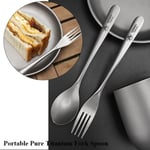 Picnic Accessories Pure Titanium Cookware Long Handle Spoon Cutlery Fork