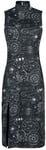 Jawbreaker Alchemy Cat Print Midi Cut Out Dress Medium-length dress black white