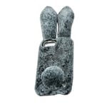 Mipcase Cute Phone Cover for Apple iPhone 7 Plus/8 Plus, Soft Phone Case with Furry Rabbit Ears, Shockproof Protective Phone Case with Bling Diamond for Apple iPhone 7 Plus/8 Plus (Dark Grey)