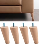 Pieds de Meubles et Canapé en Bois Inclinés vis M8 [Compatibles avec Les Meubles IKEA] - Hauteur 12 CM ¿ Fabriqué en Italie ¿ avec Forme cône ¿ Pieds pour Armoires, Fauteuils, Lits