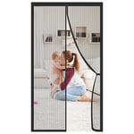 Fly Screen for Doors,Magnetic Bug Mesh Curtain with Powerful Magnets Seal,Durable Polyester Mesh, Full Frame Magic Tape, Insect Protection Door No Gap,Patio Mosquito Screens (90 * 210cm)