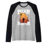 Bear Hunting Funny Wildlife Animals Hunt Raglan Baseball Tee