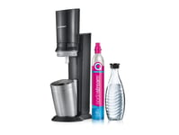 SodaStream Crystal 3.0, Metall, Rostfritt stål, Svart, Glas, SodaStream 60 L PINK, 0,615 l, 60 l