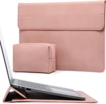 15-16 Pouces Housses Ordinateur Portable Sacoche avec Fonction Stand pour MacBook Pro 16 M4/M3/M2/M1 Pro/Max 2025-2019, XPS 15, MacBook Pro 15 2015-2012, Samsung Galaxy Book Flex/Pro 15, Rose