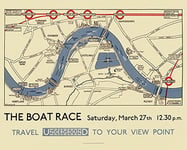 Transport For London "Boat Race Map" Canvas Print, Cotton, Multi-Colour, 3.20 x 40.00 x 50.00 cm