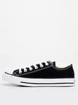 Converse Ox Trainers - Black, Black / White, Size 10, Women