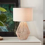 Brilliant Lampe de table de style nature - Lampe de table décorative avec interrupteur intermédiaire pour ampoule E27 en textile/papier/métal - Naturel/beige - Hauteur : 53 cm - 93097Z09