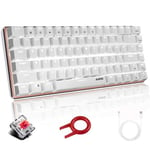 Clavier Gamer Mécanique Compact Rétro-éclairé Arc-en-ciel LED Clavier pour Joueurs Blanc