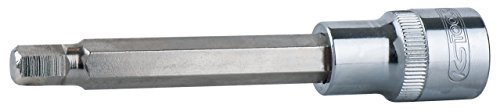 KS Tools 918.1655 - Douille tournevis 6 pans, Longueur 110 mm, 5 mm - Version longue - Gamme CHROMEplus - En Chrome Vanadium - Finition chromée