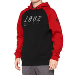 100% Barrage Pullover Hoodie - Chili Pepper Red / Black Small Red/Black