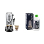 DeLonghi Dedica EC 685.M Machine à expresso porte-filtre | 15 barres | Buse professionnelle pour mousse de lait | Argent