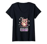 Womens Funny Owl Hoot For Coffee Lovers V-Neck T-Shirt