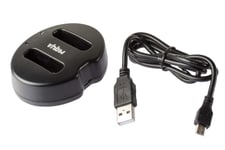 vhbw micro USB chargeur double câble de charge pour batteries appareils photo Pentax K10D, K20D