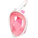 Jsdoin Masque de Plongée,180°View Masque Snorkeling Plein Visage, Anti-buée et Design Pliable pour Adultes Enfants (Blanc/Rose, S/M)