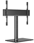 suptek Support TV sur Pied TV Universel pour TV de 37 à 65,70,75" jusqu'à 45 kg, Hauteur Réglable Support TV avec Base en Verre Trempé Max.VESA 600x400mm TS203