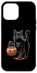 Coque pour iPhone 15 Plus Chat noir Costume d'Halloween Citrouille Pour Femme