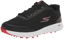 Skechers Men's Max Fairway 3 Arch Fit Spikeless Golf Shoe Sneaker, Black/Red, 6.5 UK