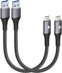 Usb C Câble 2Pack 50Cm/0.5M Type C Câble Android Auto 3.1 Gen2 Usb A À C 3.1A Charge Rapide Câble De Transfert De Données De Synchronisation 10Gbit/S Pour Samsung Galaxy S23 S22 S21 Note 20