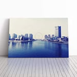 Big Box Art Canvas Print Wall Art Tianjin Eye Skyline China | Mounted and Stretched Box Frame Picture | Home Decor for Kitchen, Living, Dining Room, Bedroom, Hallway, Multi-Colour, 24x16 Inch