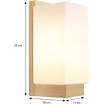 Applique Murale Moderne Minimaliste Acrylique Led Applique Murale Lampe De Couloir En Bois Massif Chambre Lampe De Chevet E27 Blanc Chaud [classe