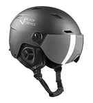 Black Crevice Casque de Ski avec visière Kirchberg Unisexe, Noir, 2 = L (58-61 cm)