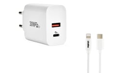 Cirafon Wall Charger 30w Usb + Cm To Lightning Cable 1.0m Hvid