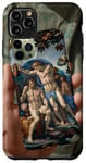 Coque pour iPhone 11 Pro Max Noir Art Déco Floral Michel-Ange Création Of Adam Sixtine