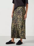 HUSH Simone Animal Print Slinky Midi Skirt