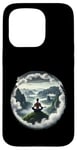 Coque pour iPhone 15 Pro Homme faisant du yoga dans les nuages sur Mountain Top Guy méditation