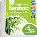 Babysom - Matelas Bébé Bamboo - 60x120 cm Déhoussable Sans Traitement Chimique Épaisseur 10 cm