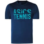 Asics Mens Tennis Kids Navy Blue T-Shirt - Size Medium