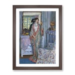 Frederick Carl Frieseke The Robe Classic Painting Framed Wall Art Print, Ready to Hang Picture for Living Room Bedroom Home Office Décor, Walnut A4 (34 x 25 cm)