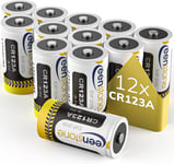 Cr123A 3V Lithium, 1600Mah Piles Cr17345 Lithium 3V Jetables Lot De 12 Pour Alarme, Lampe Torche, Capteurs, Appareil Photo¿Pas Pour Arlo¿ 12Pcs