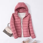 Spring Autumn Women Ultralight Thin Down Jacket Down Hooded Jackets Warm Winter Coat a Female Portable Outwear,Pink,M