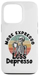 Coque pour iPhone 13 Pro Plus d'expresso Moins de Depresso Funny Coffee Expresso Lover