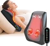 Shiatsu Neck Back Massager with Heat, Portable Deep Tissue Pain Relief Pillow