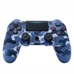 Xcmenl Game Controller for PS4, Bluetooth Wireless Gamepad Joystick Controller for PlayStation 4, Dual Vibration Motor, LED Light Bar, Anti-slip Grip - Navy Blue
