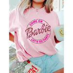 Barbie Tryckt T-shirt Kvinna Sommar Topp T-shirt GH1014-A XL