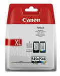 Canon PG-545XL CL-546 Tri-colour and Black Inks for MG2450 MG2550 TS3150/T3151