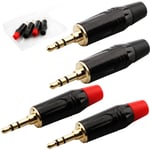 4Pack Fiche Connecteur Jack 3.5Mm Stéréo Mâle,Prise Jack 3.5 A Souder 3 Poles Trs Prises De Réparation Pour Casque¿Adaptateurs Audio 3,5 Mm (1/8 "") ¿Pour Réparation De Casque Stéréo Diy