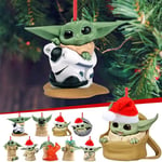 9Pcs/Set Baby Yoda Santa Christmas Decor Pendant Tree Hanging Toy Gift