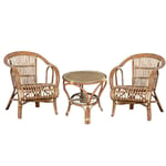 Salon Jade Set De 2 +1 Table de Jardin En Bambou Et Osier