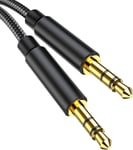 Câble Jack 3.5mm, Cable Jack Audio Mâle vers Mâle Câble Auxiliaire Stéréo en Nylon Compatible avec Casques, Autoradios, Smartphones, iPhones, iPod, iPad, Lecteur Mp3 et Plus (3M)