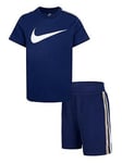 Nike Younger Unisex Sportswear Club Poly Short Set - Navy, Navy, Size 6-7 Years