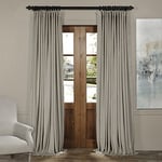 HPD Half Price Drapes Signature Lot de 1 Rideau occultant en Velours avec Passe-Tringle, Bloque Chaleur et lumière, pour Chambre et Salon, 254 x 213,4 cm (l x L), Beige (Cool Beige)