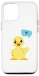 Coque pour iPhone 15 Canard jaune amusant disant bonjour : cadeau de dessin animé porte-bonheur