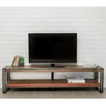 Meuble TV en Teck Industriel "Loft" 160cm Marron