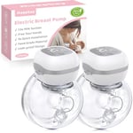 Jheppbay Double Electric Breast Pump - Wearable Leak-Proof Breast Pump Electrical Handsfree, 12 Levels 3 Modes, Painless Low Noise, BPA Free