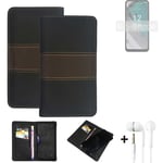 Phone Case + earphones for Nokia C32 Wallet Cover Bookstyle protective